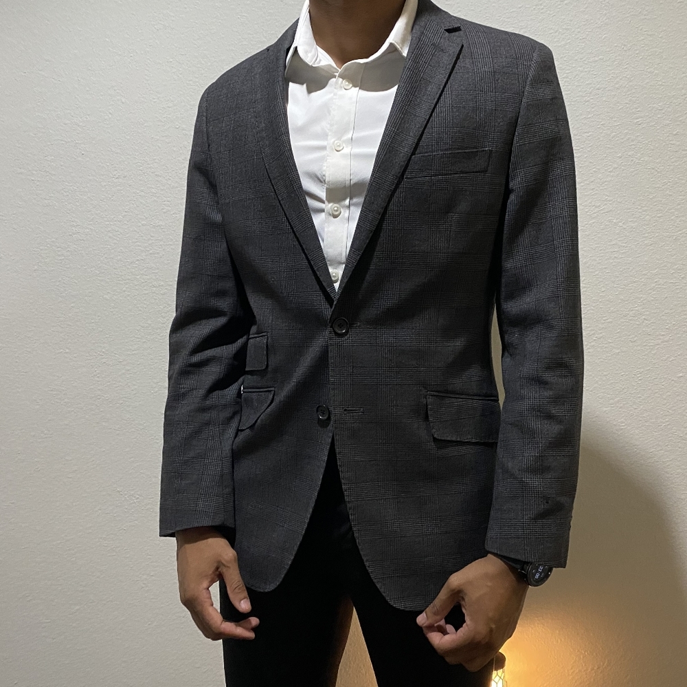 Plaid Modern Slim Suit Jacket